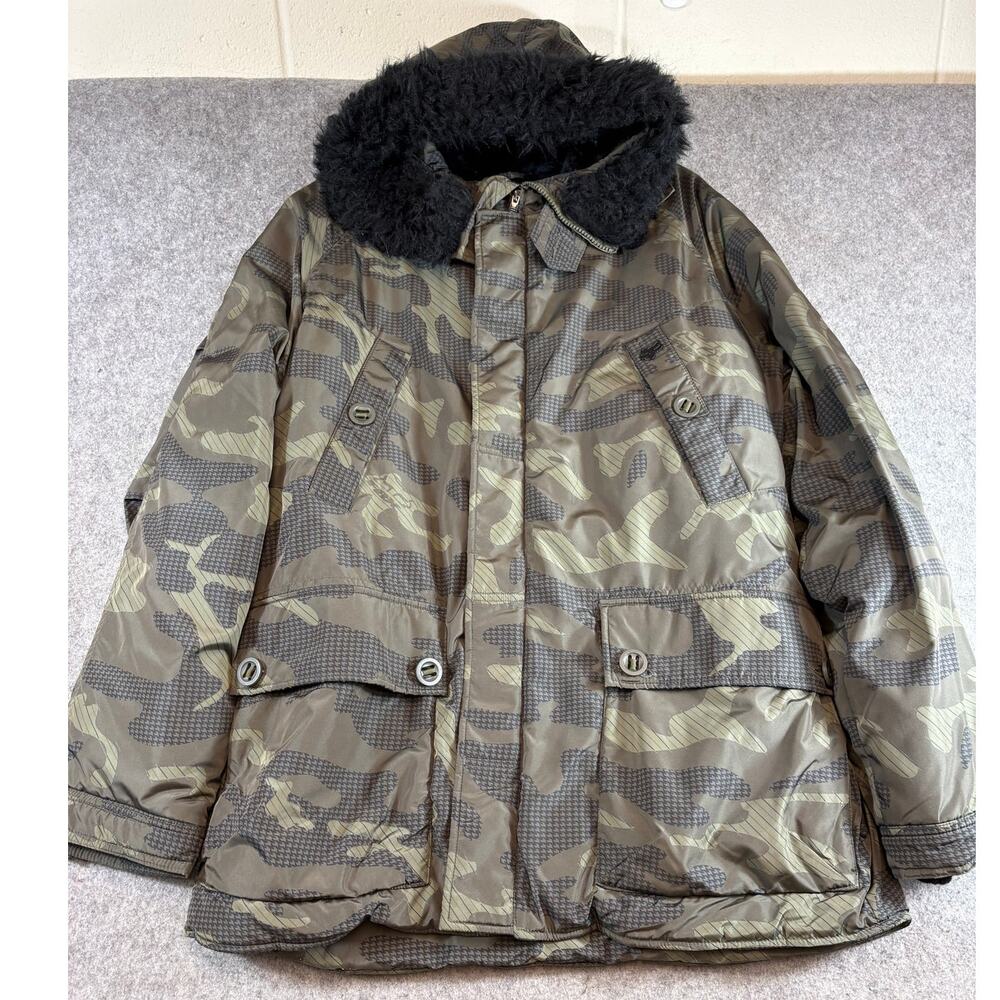 VINTAGE Y2K Fox Racing Deluxe Parka Jacket Men Large Camouflage Insulated Winter